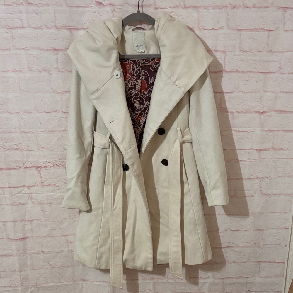 elevenses Cream Trench Coat with Hood